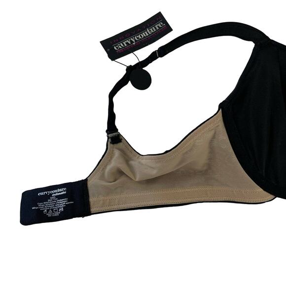 Curvy Couture Fantasia Bra 34D Black NWT Everyday Comfort Smooth Fit - Picture 4 of 7